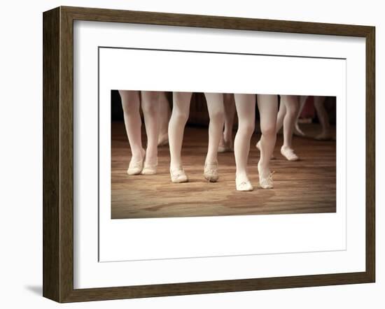 Ballet School Girls on Points-null-Framed Art Print