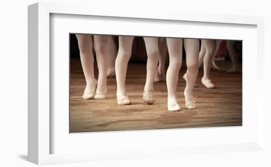 Ballet School Girls on Points-null-Framed Art Print