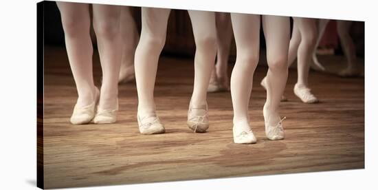 Ballet School Girls on Points-null-Stretched Canvas