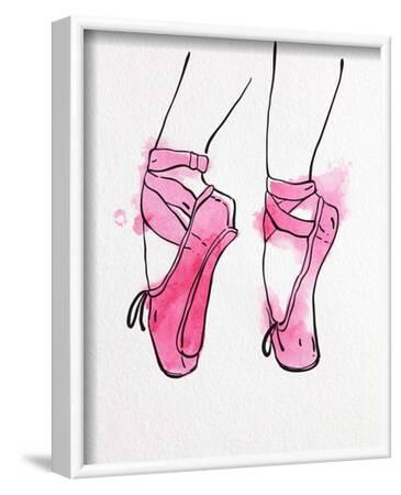 'Ballet Shoes En Pointe Pink Watercolor Part I' Prints - Color Me Happy ...