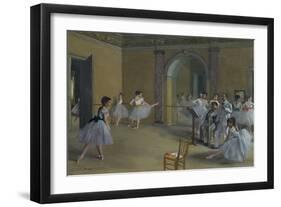 Ballet Studio at the Opera in Rue Le Peletier, 1872-Edgar Degas-Framed Giclee Print