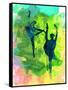 Ballet Watercolor 1-Irina March-Framed Stretched Canvas