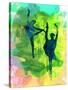 Ballet Watercolor 1-Irina March-Stretched Canvas