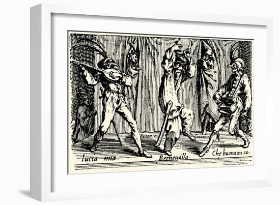 Balli di Sfessania - from etchings by Jacomo Callot-Jacques Callot-Framed Giclee Print