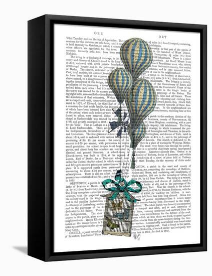 Balloon and Bird Cage 2-Fab Funky-Framed Stretched Canvas