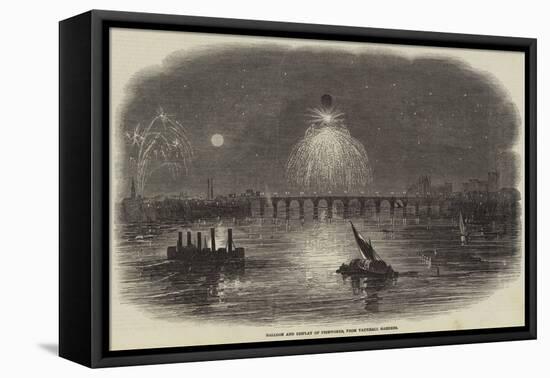 Balloon and Display of Fireworks, from Vauxhall Gardens-null-Framed Stretched Canvas