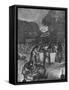 Balloon Ascent at Night from Gare Du Nord, Paris, Franco-Prussian War-null-Framed Stretched Canvas