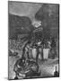 Balloon Ascent at Night from Gare Du Nord, Paris, Franco-Prussian War-null-Mounted Giclee Print