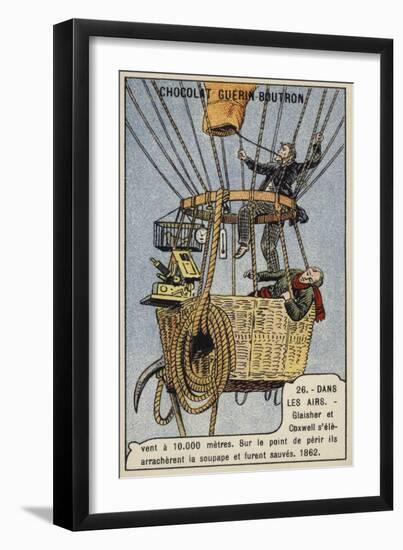 Balloon Ascent to 10,000 Metres by Glaisher and Coxwell, 1862-null-Framed Giclee Print