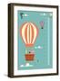 Balloon Cartoons ,Meter Wall or Height Meter from 50 to 180 Centimeter,Vector Illustrations-isaree-Framed Art Print