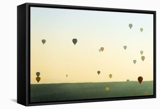 Balloon Flight over Goreme, Goreme, Cappadocia, Anatolia, Turkey-Christian Kober-Framed Stretched Canvas