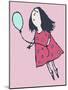 Balloon Girl Pink-Carla Martell-Mounted Premium Giclee Print