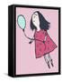 Balloon Girl Pink-Carla Martell-Framed Stretched Canvas