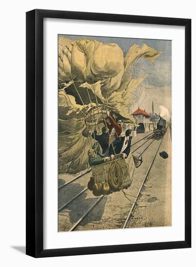 Balloon on Railway-null-Framed Art Print