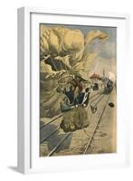 Balloon on Railway-null-Framed Art Print