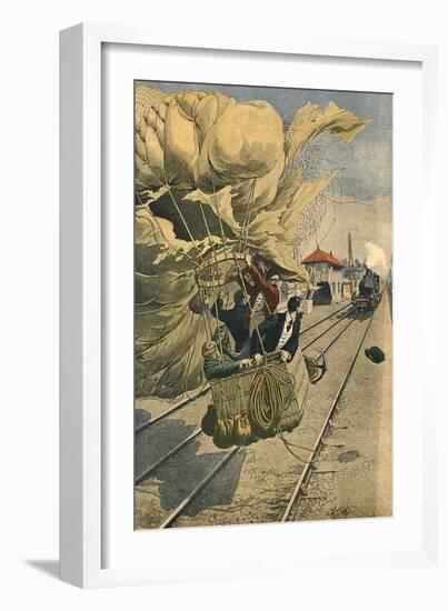 Balloon on Railway-null-Framed Art Print