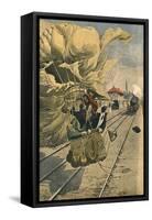 Balloon on Railway-null-Framed Stretched Canvas