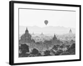 Balloon Over Bagan at Sunrise, Mandalay, Burma (Myanmar)-Nadia Isakova-Framed Photographic Print