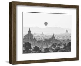 Balloon Over Bagan at Sunrise, Mandalay, Burma (Myanmar)-Nadia Isakova-Framed Photographic Print