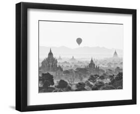 Balloon Over Bagan at Sunrise, Mandalay, Burma (Myanmar)-Nadia Isakova-Framed Photographic Print