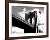 Balloon over Brooklyn Bridge-Masterfunk collective-Framed Art Print