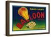 Balloon Pear Crate Label - Los Angeles, CA-Lantern Press-Framed Art Print