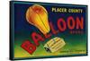 Balloon Pear Crate Label - Los Angeles, CA-Lantern Press-Framed Stretched Canvas