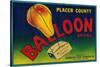 Balloon Pear Crate Label - Los Angeles, CA-Lantern Press-Stretched Canvas