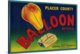 Balloon Pear Crate Label - Los Angeles, CA-Lantern Press-Stretched Canvas