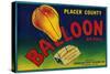 Balloon Pear Crate Label - Los Angeles, CA-Lantern Press-Stretched Canvas