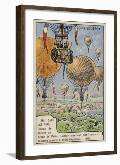 Balloon Race Setting Off from Paris, 1900-null-Framed Giclee Print