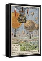 Balloon Race Setting Off from Paris, 1900-null-Framed Stretched Canvas