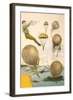 Balloon Rider at Circus-null-Framed Art Print