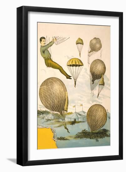 Balloon Rider at Circus-null-Framed Art Print
