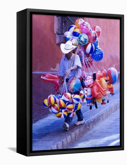 Balloon Vendor Walking the Streets, San Miguel De Allende, Mexico-Nancy Rotenberg-Framed Stretched Canvas