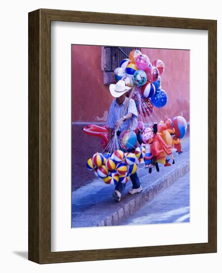 Balloon Vendor Walking the Streets, San Miguel De Allende, Mexico-Nancy Rotenberg-Framed Photographic Print