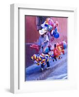 Balloon Vendor Walking the Streets, San Miguel De Allende, Mexico-Nancy Rotenberg-Framed Photographic Print