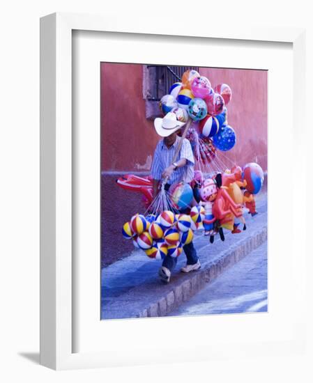 Balloon Vendor Walking the Streets, San Miguel De Allende, Mexico-Nancy Rotenberg-Framed Photographic Print