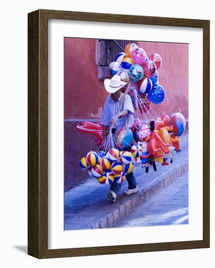 Balloon Vendor Walking the Streets, San Miguel De Allende, Mexico-Nancy Rotenberg-Framed Photographic Print