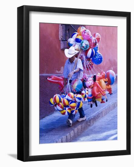 Balloon Vendor Walking the Streets, San Miguel De Allende, Mexico-Nancy Rotenberg-Framed Photographic Print