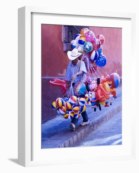 Balloon Vendor Walking the Streets, San Miguel De Allende, Mexico-Nancy Rotenberg-Framed Photographic Print