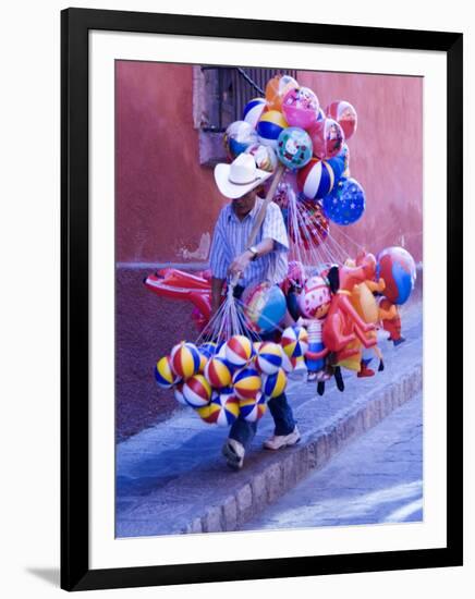 Balloon Vendor Walking the Streets, San Miguel De Allende, Mexico-Nancy Rotenberg-Framed Photographic Print