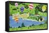 Ballooning at Leeds Castle-Judy Joel-Framed Stretched Canvas