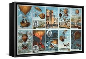 Ballooning History from 1795 to 1846-Science Source-Framed Stretched Canvas