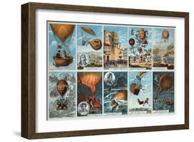 Ballooning History from 1795 to 1846-Science Source-Framed Giclee Print