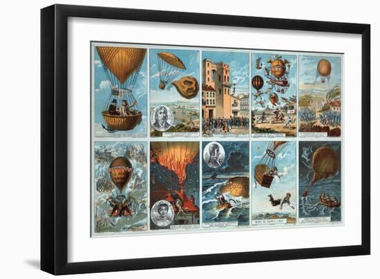 Ballooning History from 1795 to 1846-Science Source-Framed Giclee Print