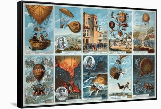 Ballooning History from 1795 to 1846-Science Source-Framed Stretched Canvas