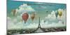 Ballooning Over Paris-Unknown Unknown-Mounted Art Print