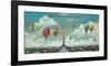 Ballooning Over Paris-Unknown Unknown-Framed Art Print