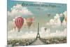 Ballooning Over Paris-Isiah and Benjamin Lane-Mounted Art Print